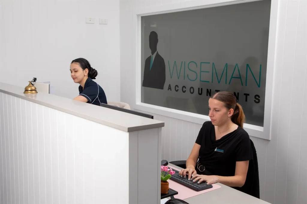 Reception desk at the Wiseman Accountants Ipswich office