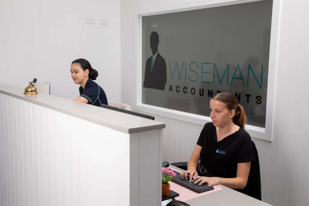 The reception area at the Wiseman Accountants office in Newtown, Ipswich